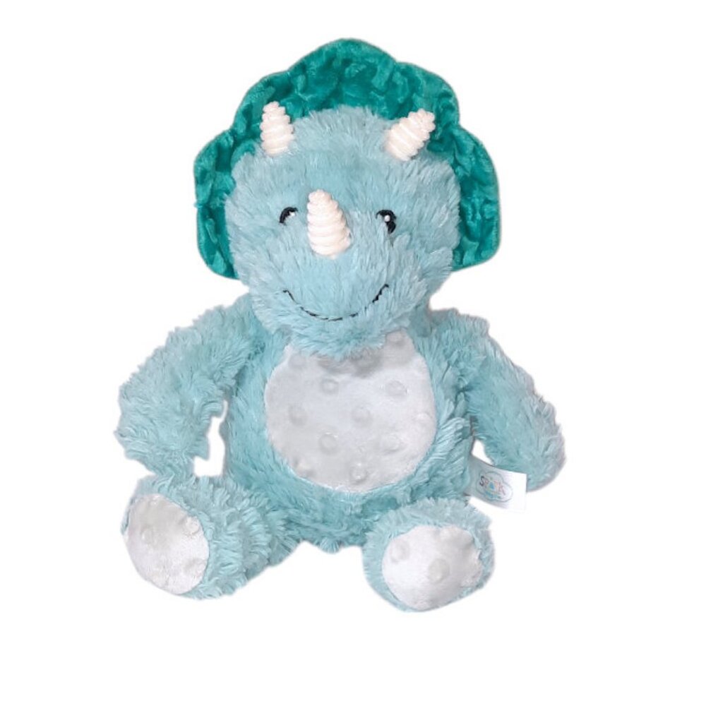Spark Create Imagine Triceratops Dinosaur Rattle Crinkle Plush Lovey Toy 12"